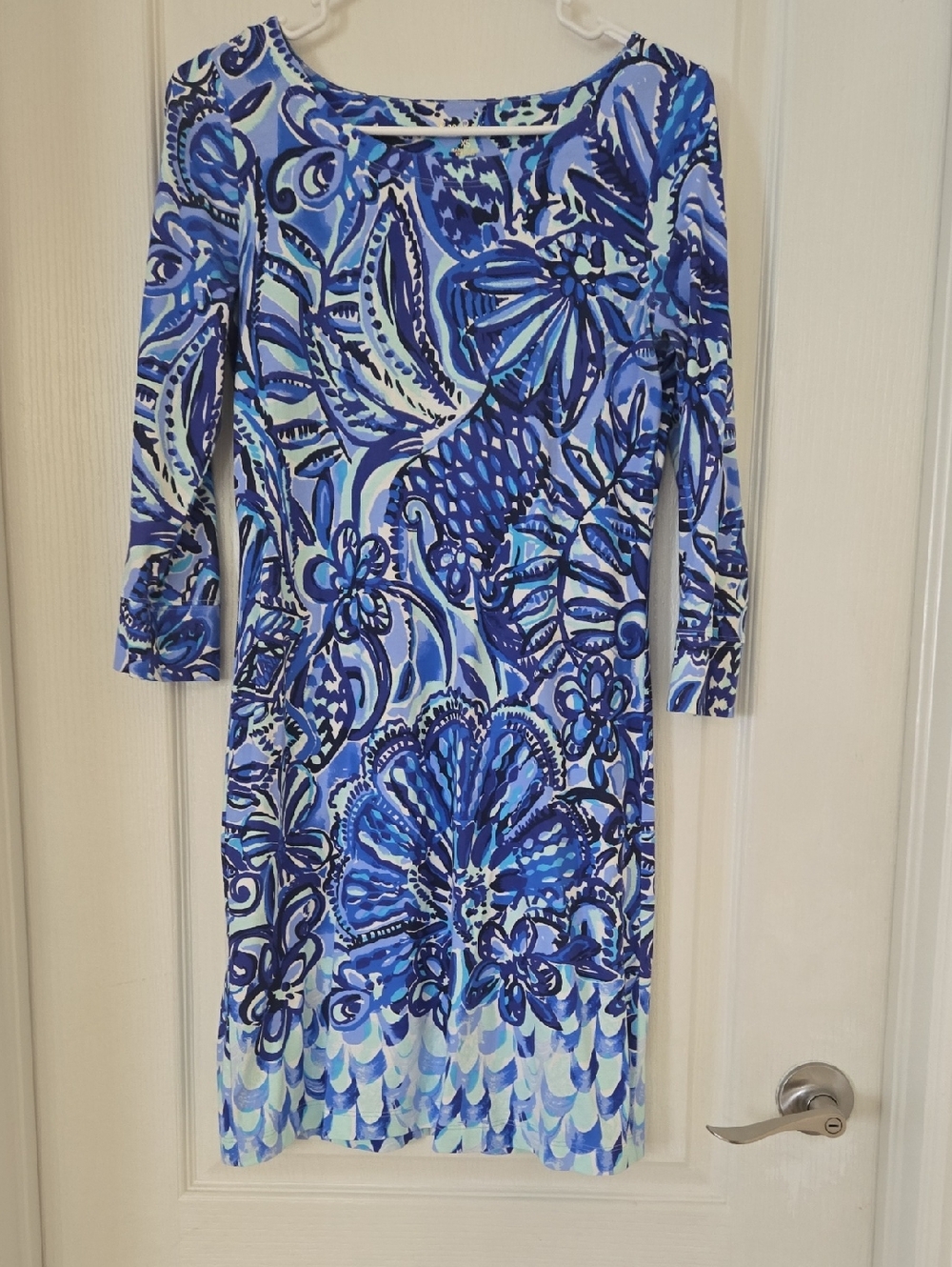Lilly Pulitzer Blue Floral Print Midi Dress